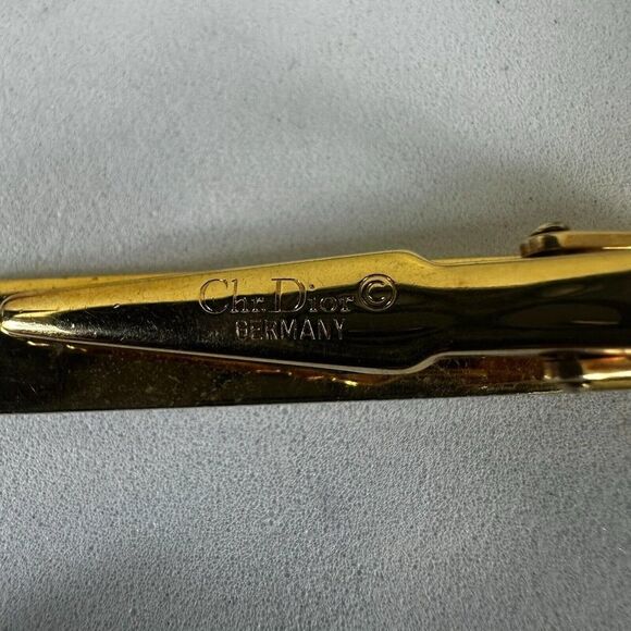 Vintage‎ Christian Dior CD Logo Monsieur in Gold Tone Tie Clip Authentic - Picture 8 of 8